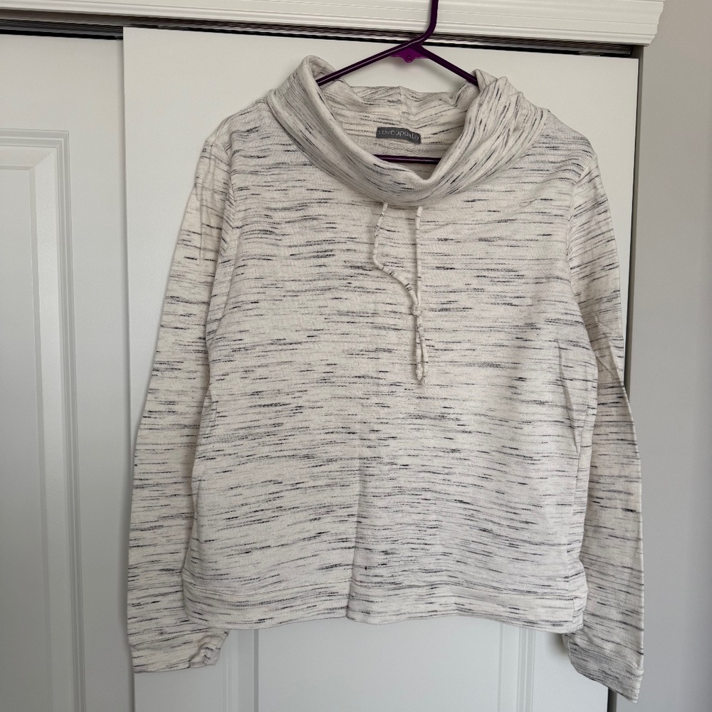 Loveappella Light Gray Cowl Neck Sweatshirt - Size M